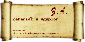 Zakariás Agapion névjegykártya